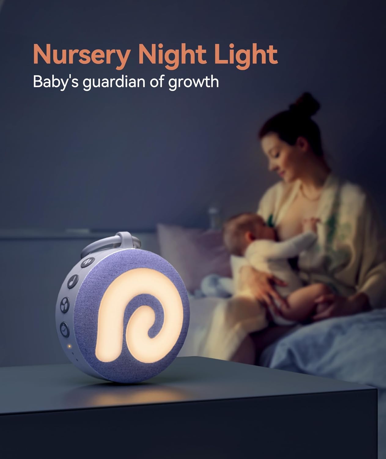Dreamegg D11 - White Noise Sound Machine with Night Light - Lilac/Purple