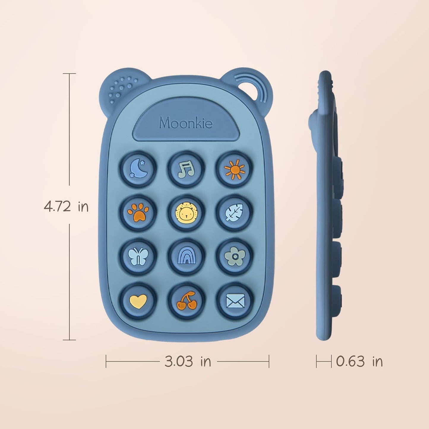 Silicone Phone Press Toy - Blue