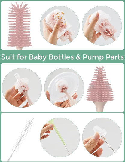 Momcozy - Push-Press Design Bottle Brush Kit - Pink