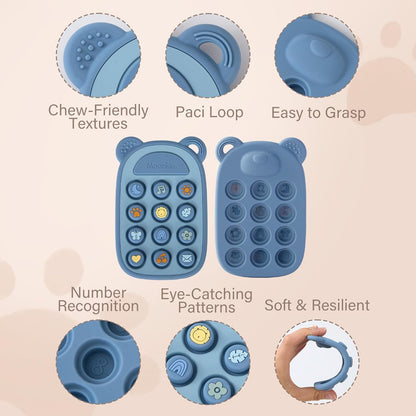 Silicone Phone Press Toy - Blue