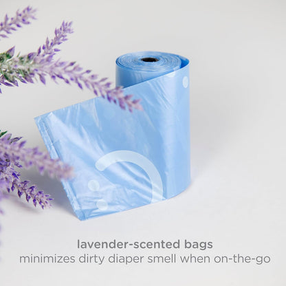 Ubi Retractable On the Go Diaper Bag Dispenser, Lavender Scented, White