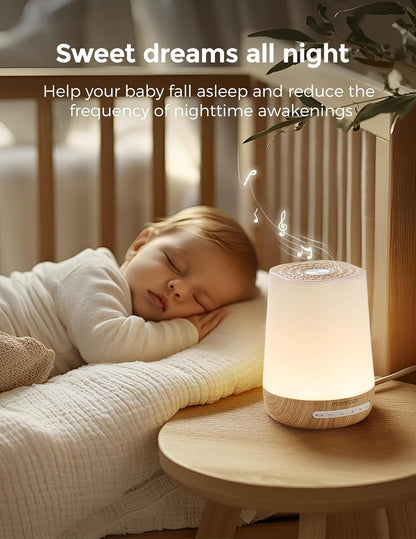Momcozy Smart Baby Sound Machine - App Remote Control - Wood Grain