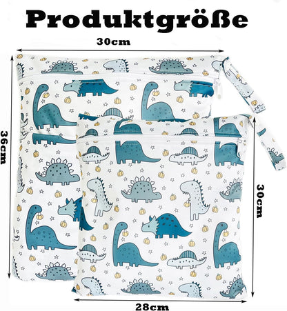 Pack of 2 Wetbag - Blue Dino