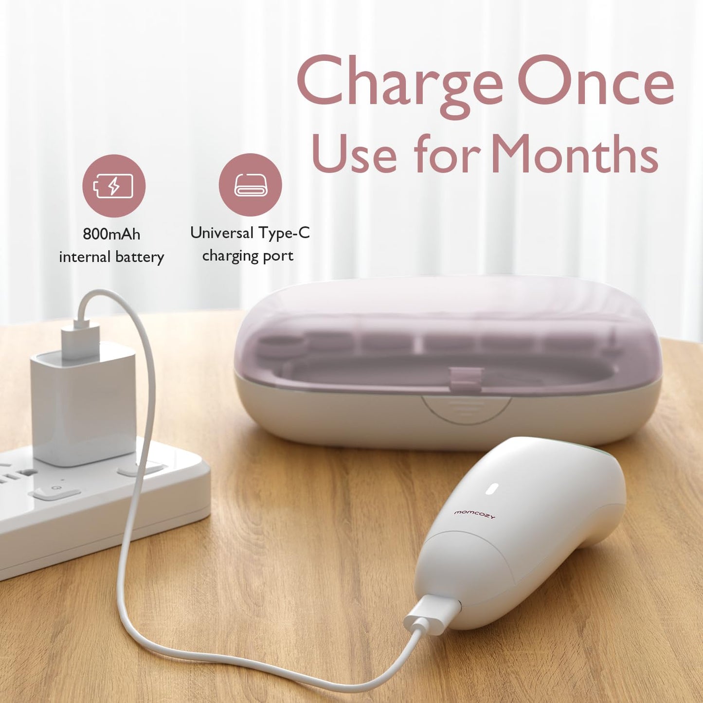 Momcozy Electric Baby Nail File - Low Noise - Pink