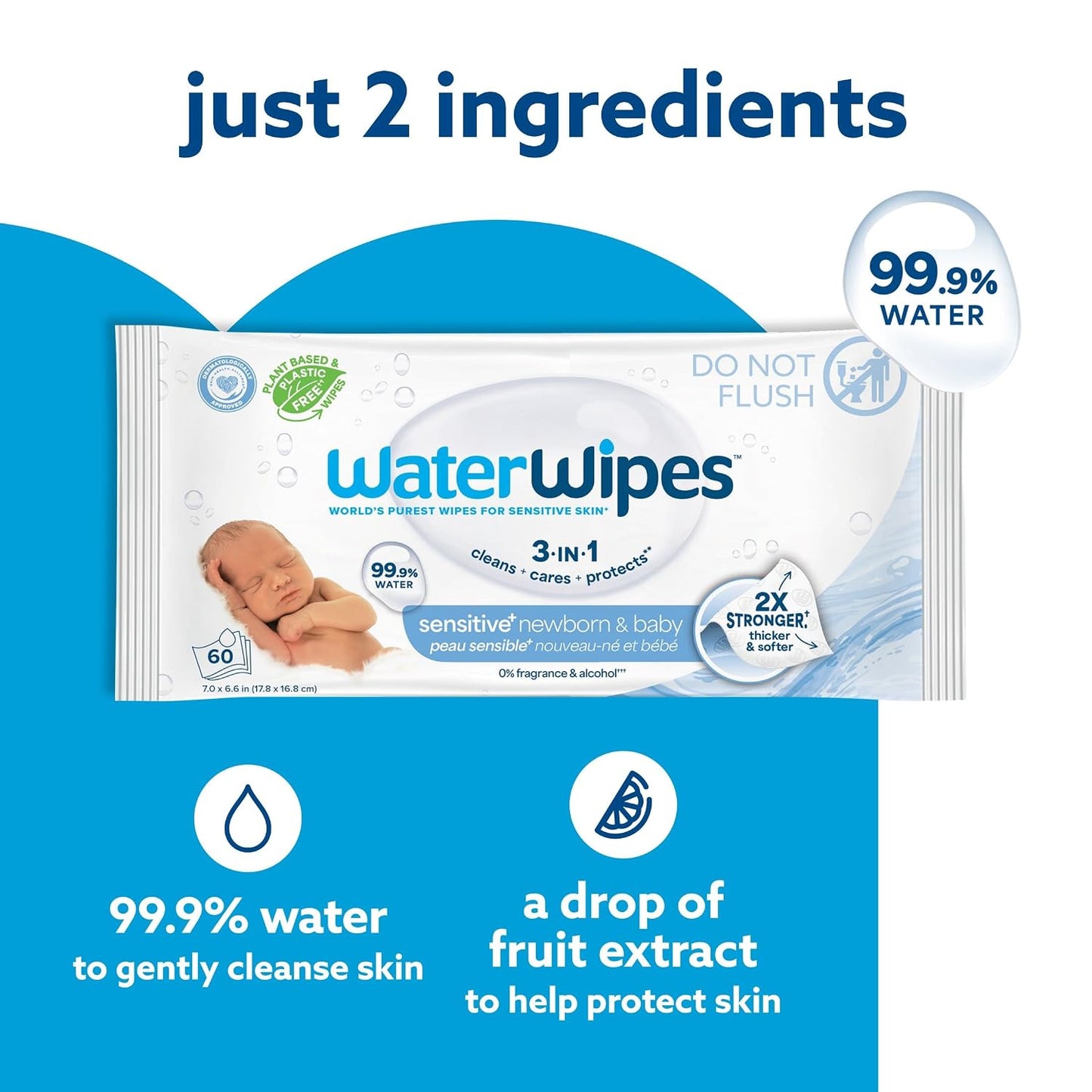Baby waterwipes - 60 wipes