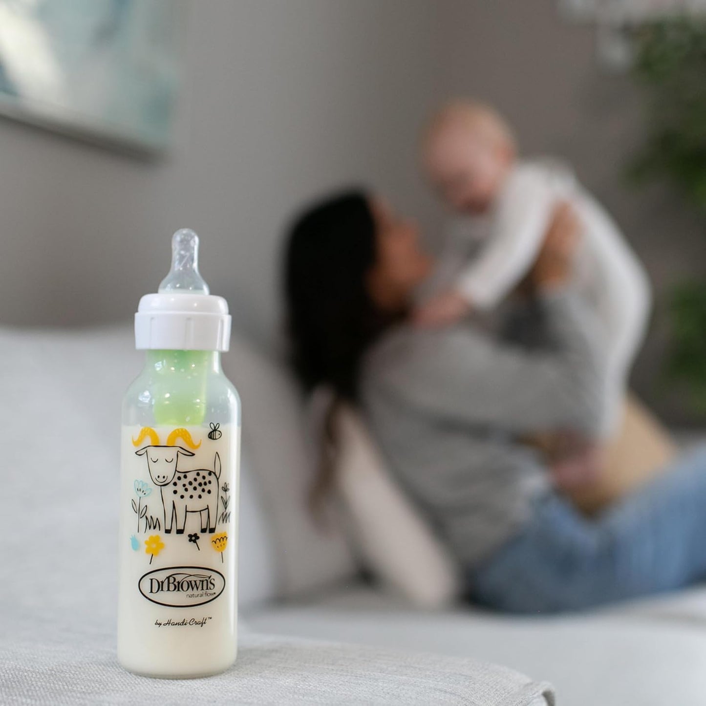 Narrow Neck Options+ Bottle 250ml, Green, 2-pack / Squirrel & Goat