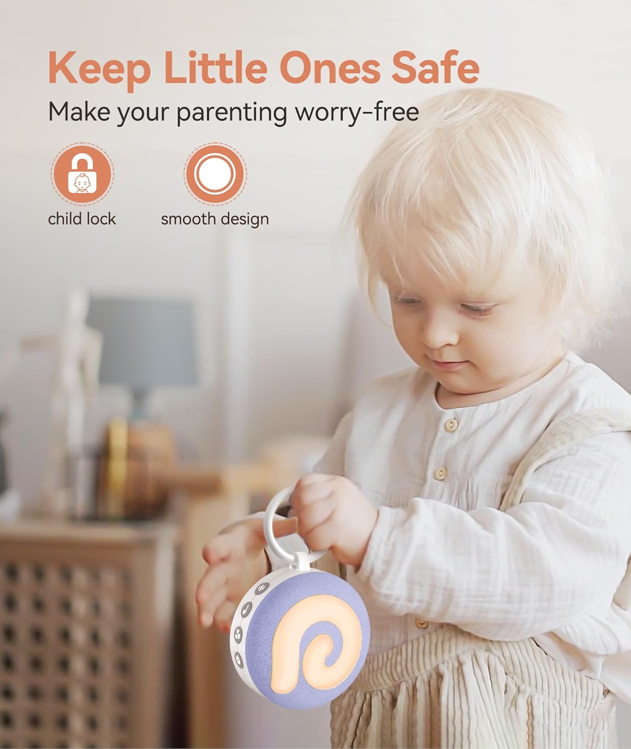 Dreamegg D11 - White Noise Sound Machine with Night Light - Lilac/Purple