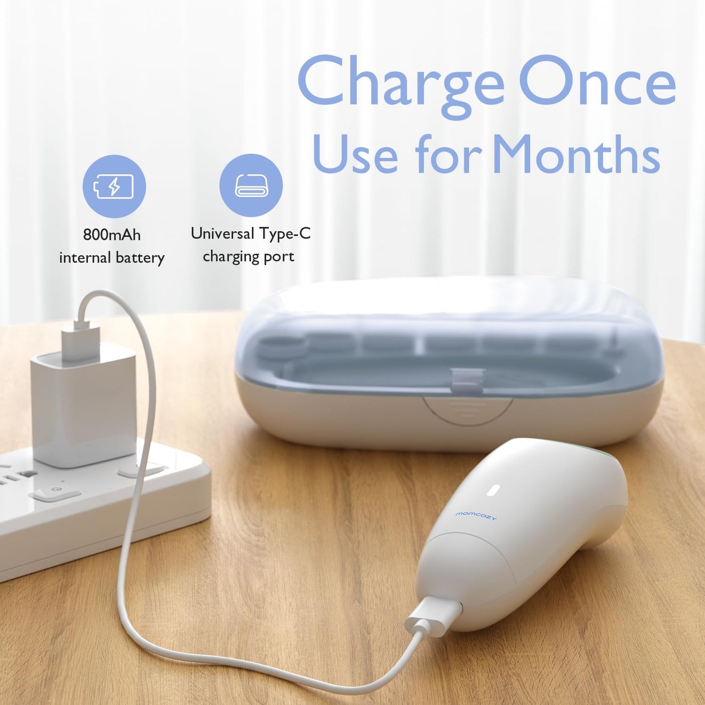 Momcozy Electric Baby Nail File - Low Noise - Blue