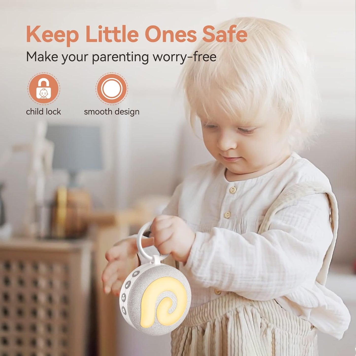 Dreamegg D11 - White Noise Sound Machine with Night Light - White