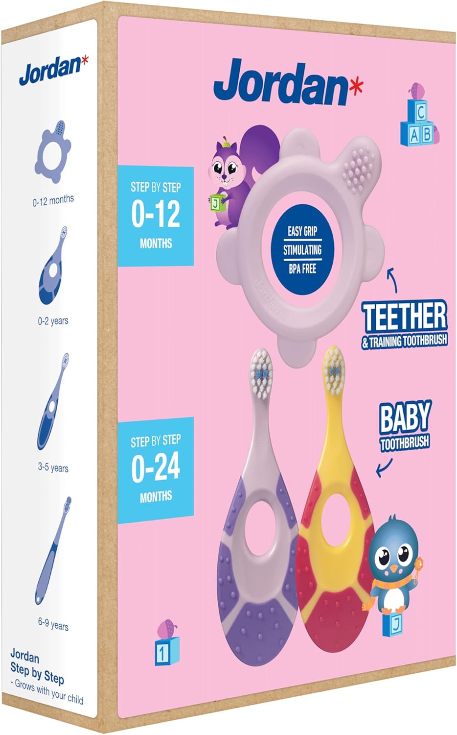 Teething Ring & Pack of 2 Training Toothbrush - Pink