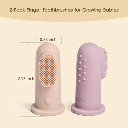 Baby Finger Toothbrush, 2 Pieces (Blush/Pale Mauve)