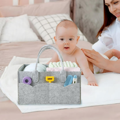 Baby Diaper Caddy Organizer - Divided Storage Basket for Wipes & baby stuff