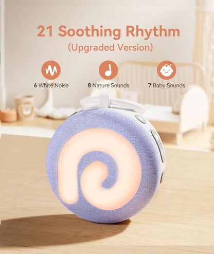 Dreamegg D11 - White Noise Sound Machine with Night Light - Lilac/Purple