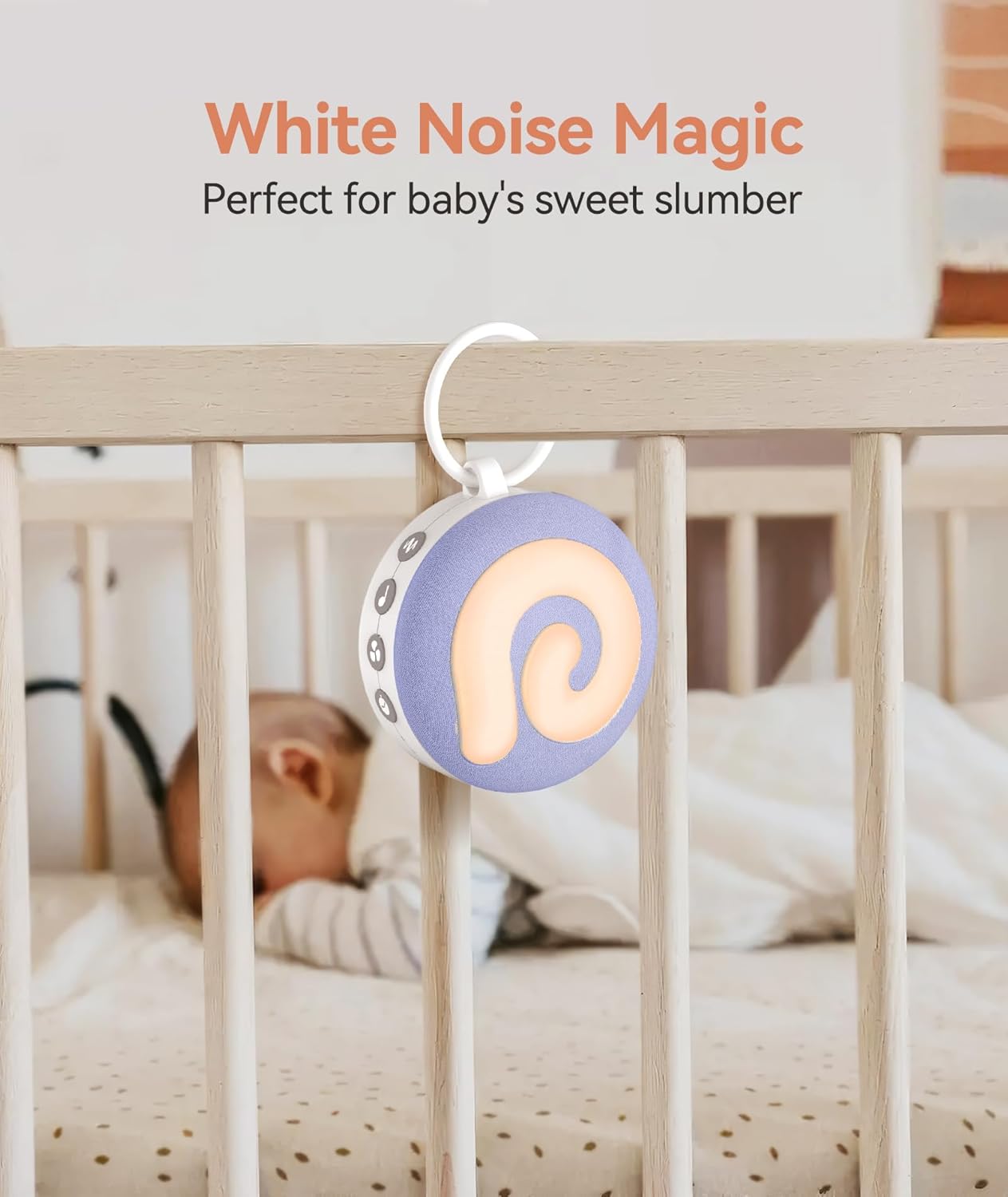 Dreamegg D11 - White Noise Sound Machine with Night Light - Lilac/Purple