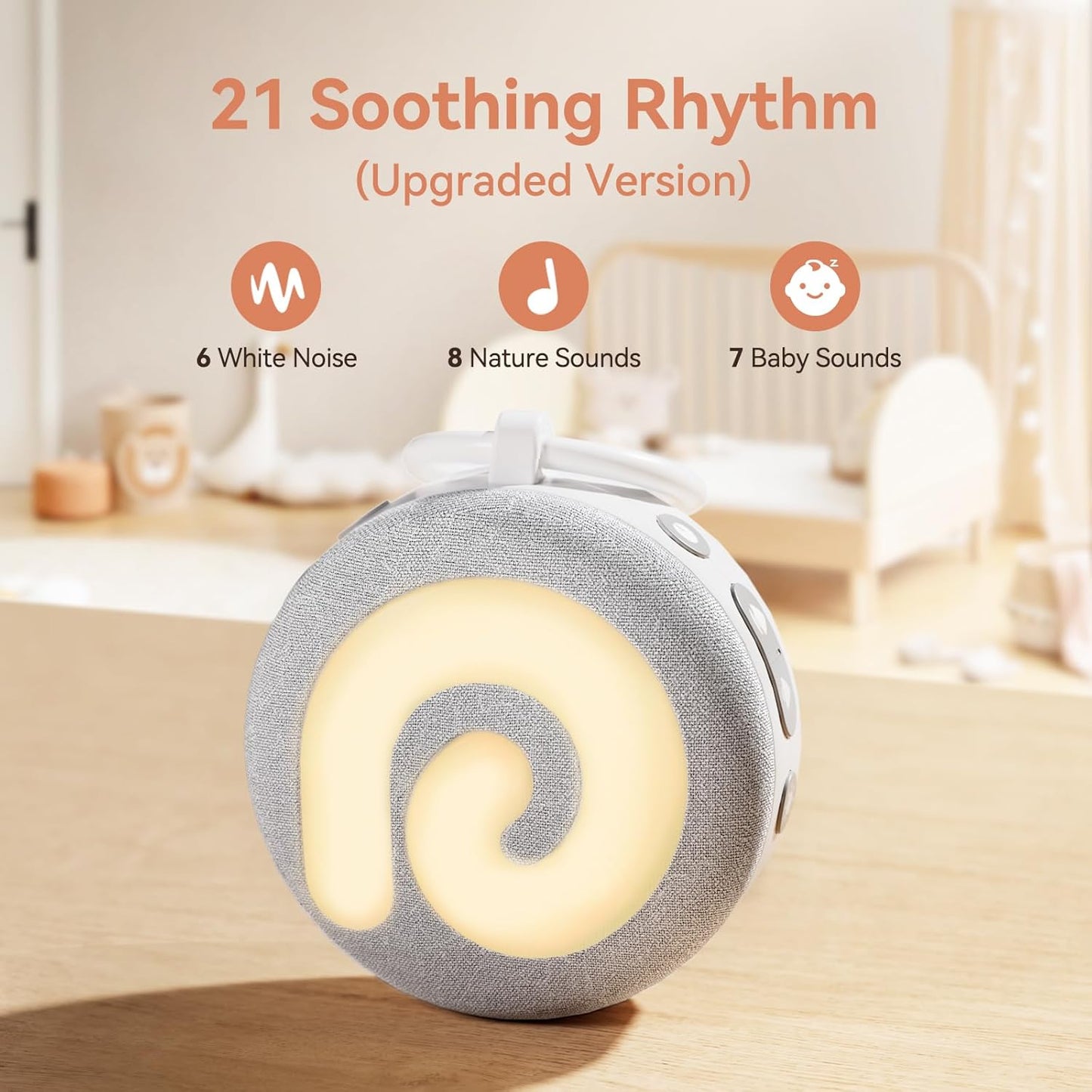 Dreamegg D11 - White Noise Sound Machine with Night Light - Orange