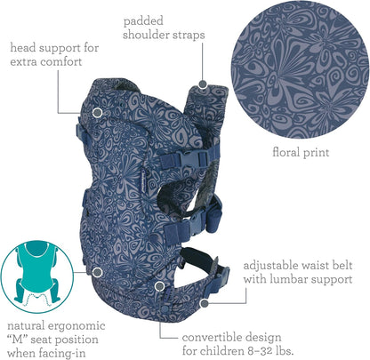 Infantino - Flip 4-in-1 Convertible Carrier - Navy Floral