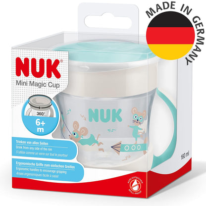 NUK Mini Magic Drinking Cup - 360° Drinking Rim - 160 ml - 6+ Months, Turquoise