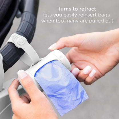 Ubi Retractable On the Go Diaper Bag Dispenser, Lavender Scented, White