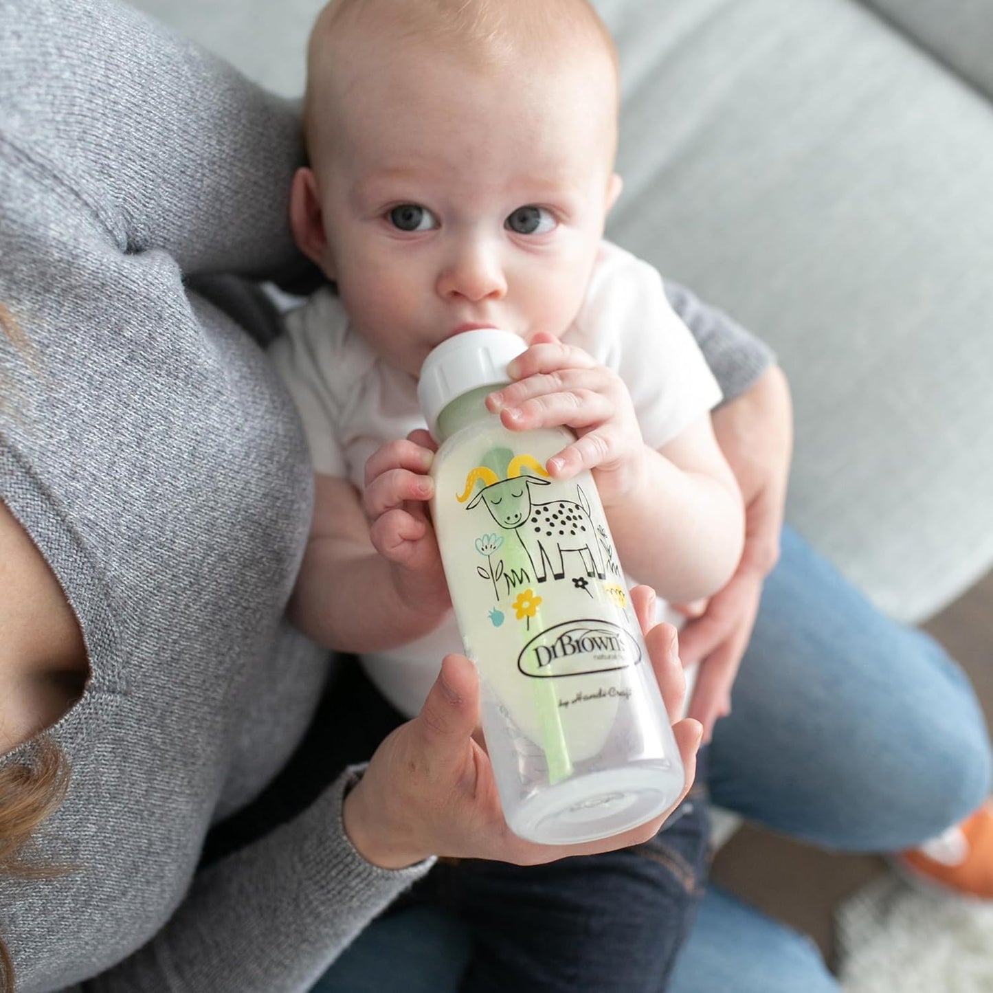 Narrow Neck Options+ Bottle 250ml, Green, 2-pack / Squirrel & Goat