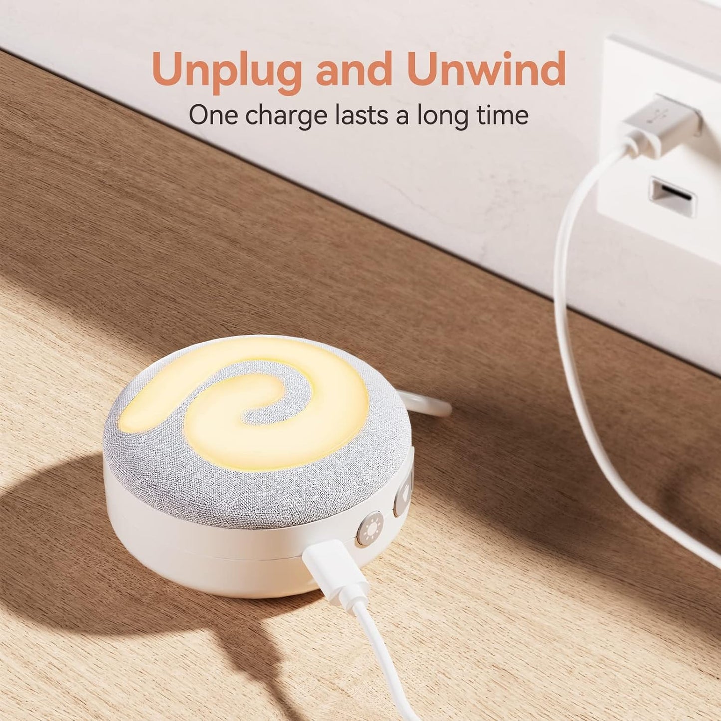 Dreamegg D11 - White Noise Sound Machine with Night Light - White