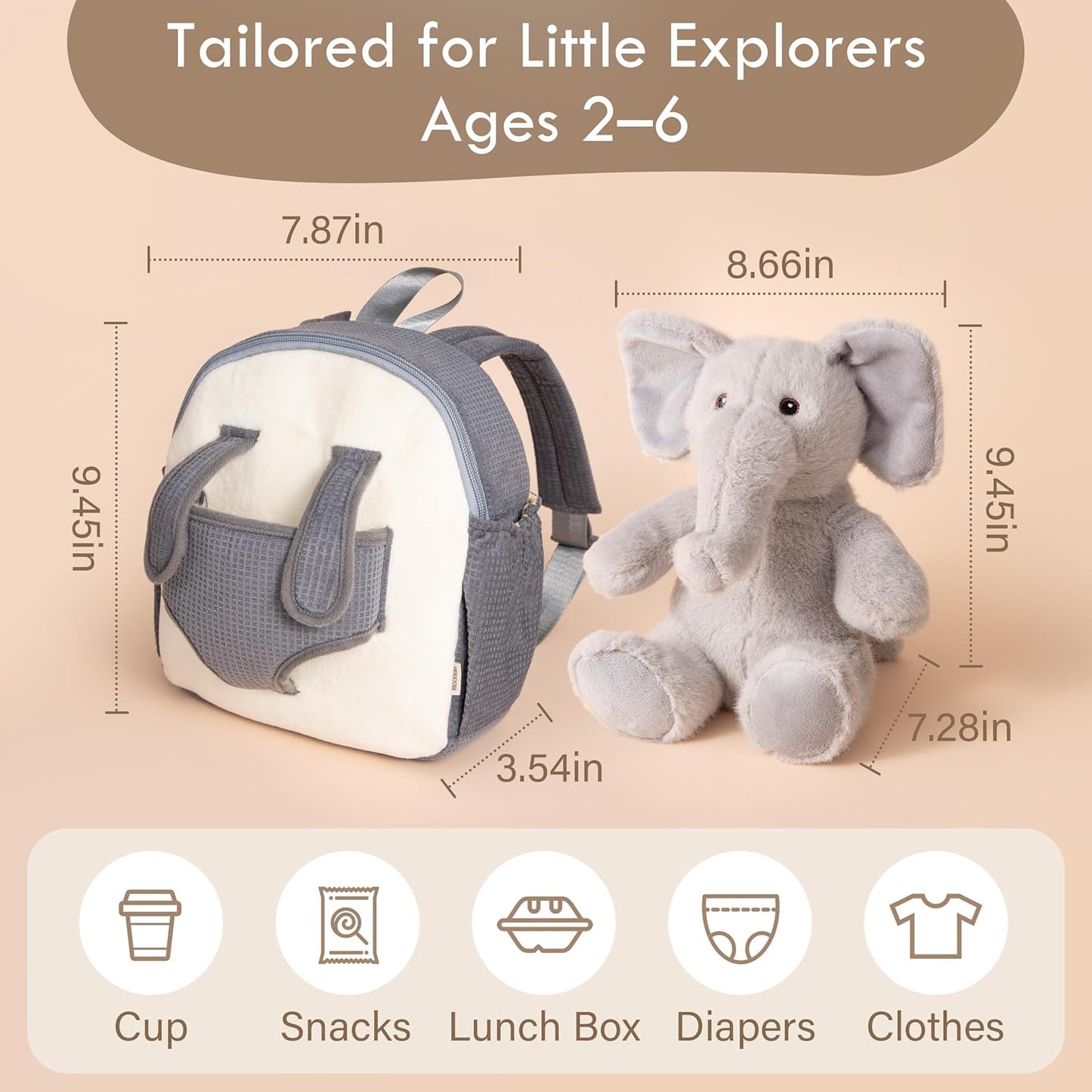 Hug & Go Bag - Babu the Elephant