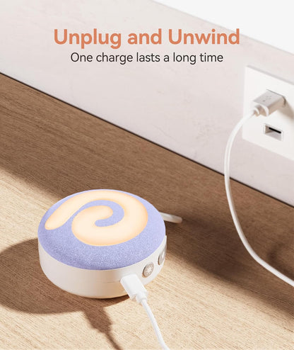 Dreamegg D11 - White Noise Sound Machine with Night Light - Lilac/Purple