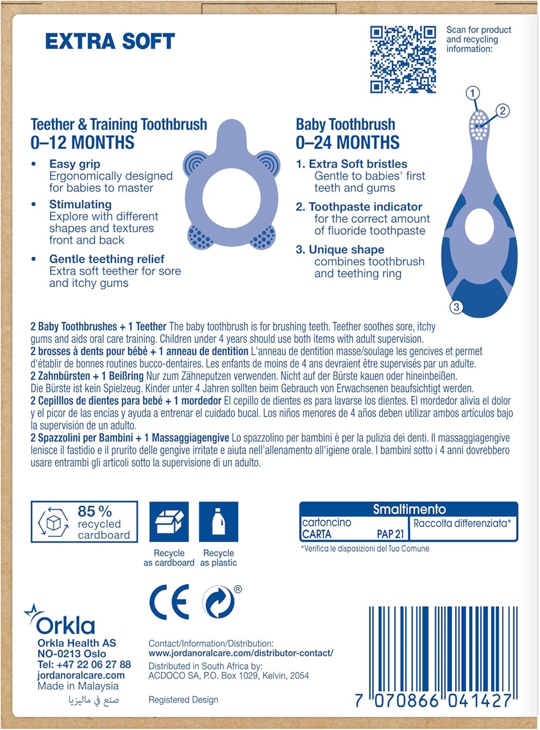 Teething Ring & Pack of 2 Training Toothbrush - Blue