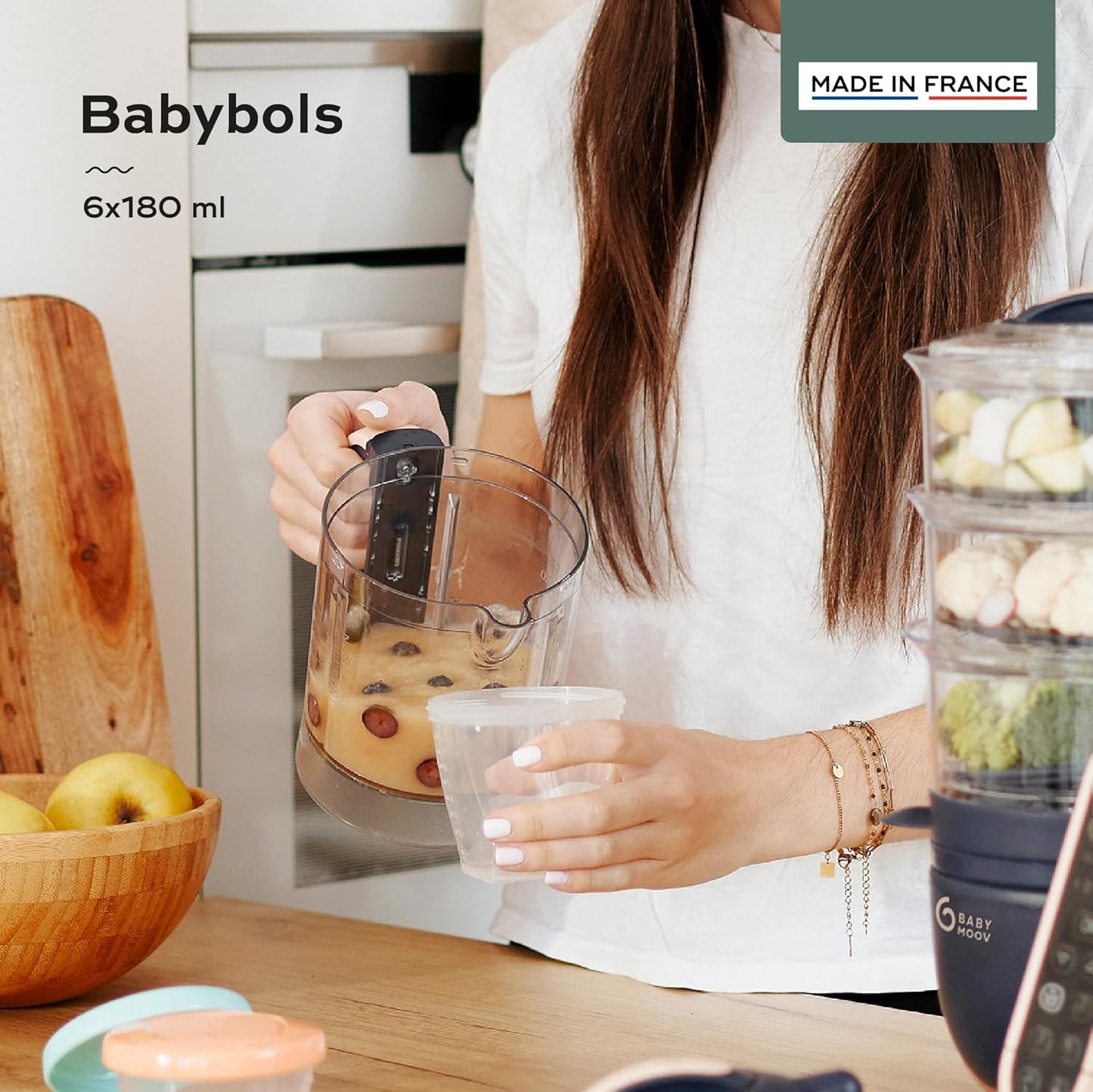 Babymoov Food Storage Containers - 6 pieces - 180 ml