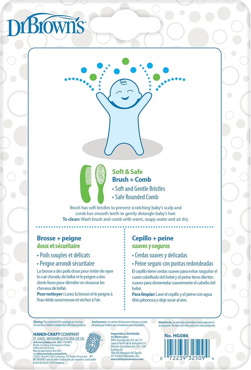 Dr. Brown's Soft and Safe Baby Brush + Comb