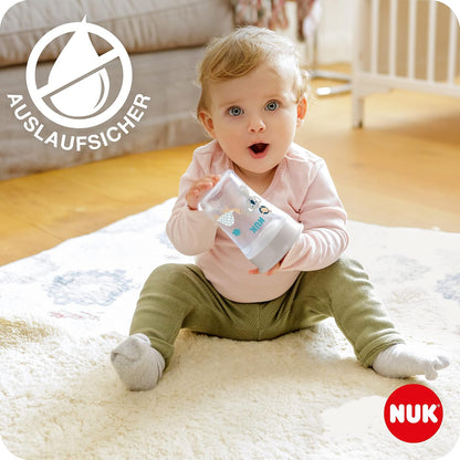 NUK Magic Learning Cup, 8+ Months, Leak-Proof 360° Drinking Rim, Cat (Green), 230 ml (Copy)