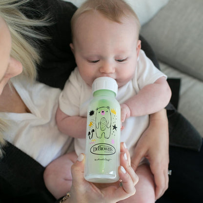 Narrow Neck Options+ Bottle 250ml, Green, 2-pack / Bear & Owl