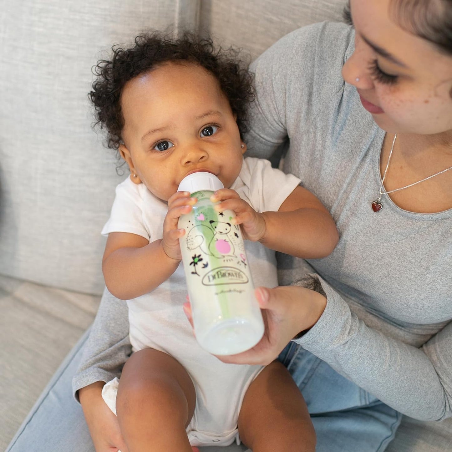 Narrow Neck Options+ Bottle 250ml, Green, 2-pack / Squirrel & Goat