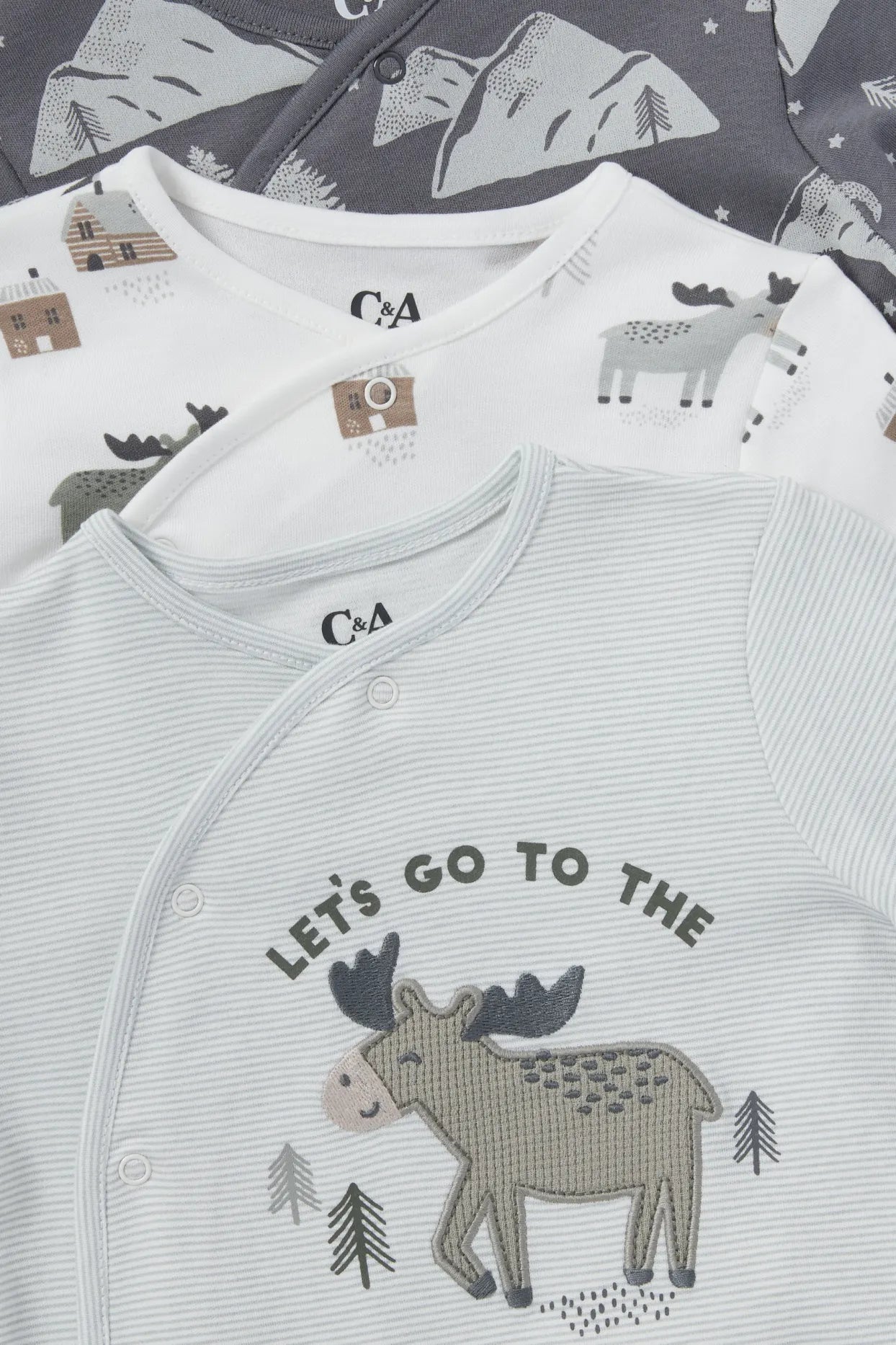 Pack of 3 baby sleepsuits