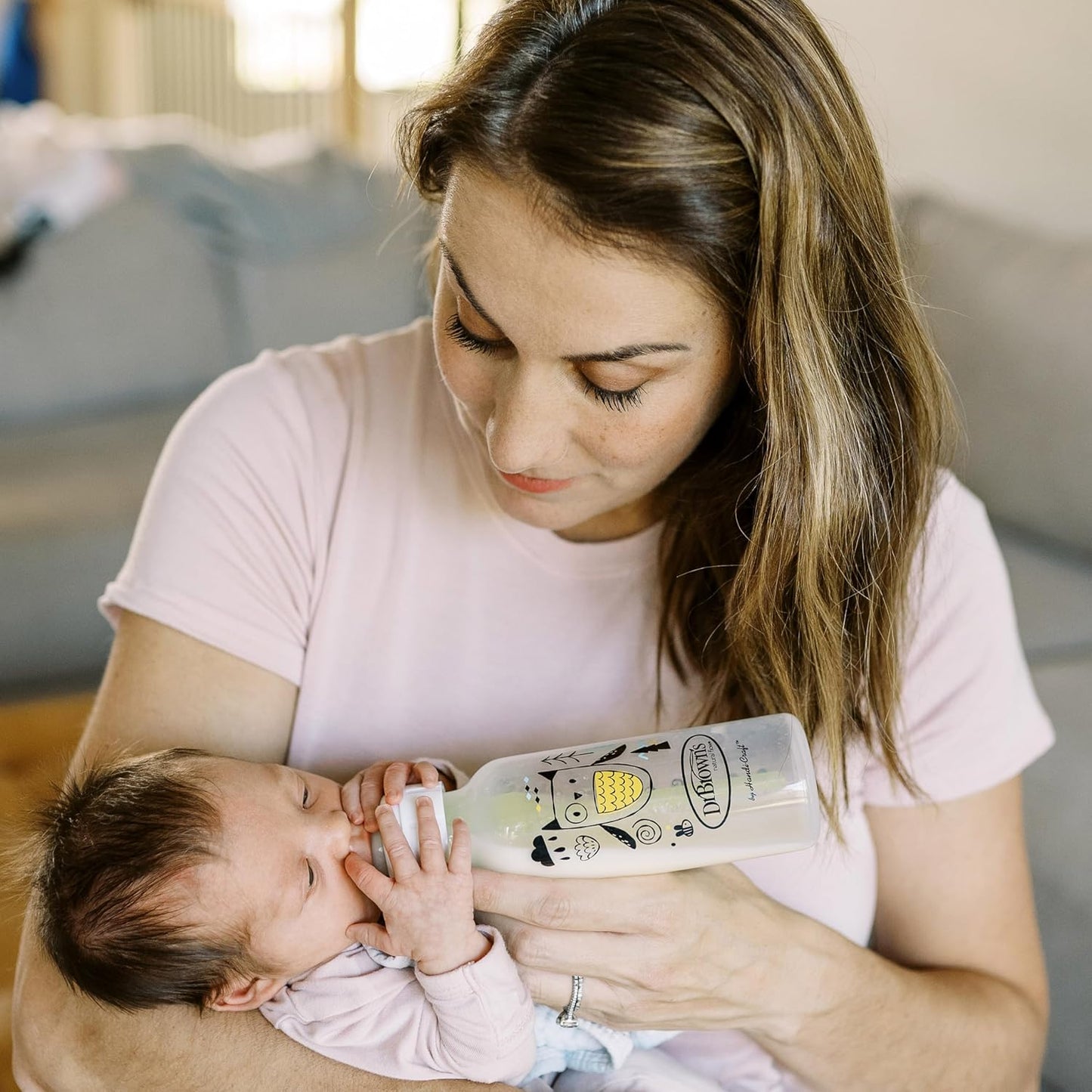 Narrow Neck Options+ Bottle 250ml, Green, 2-pack / Bear & Owl