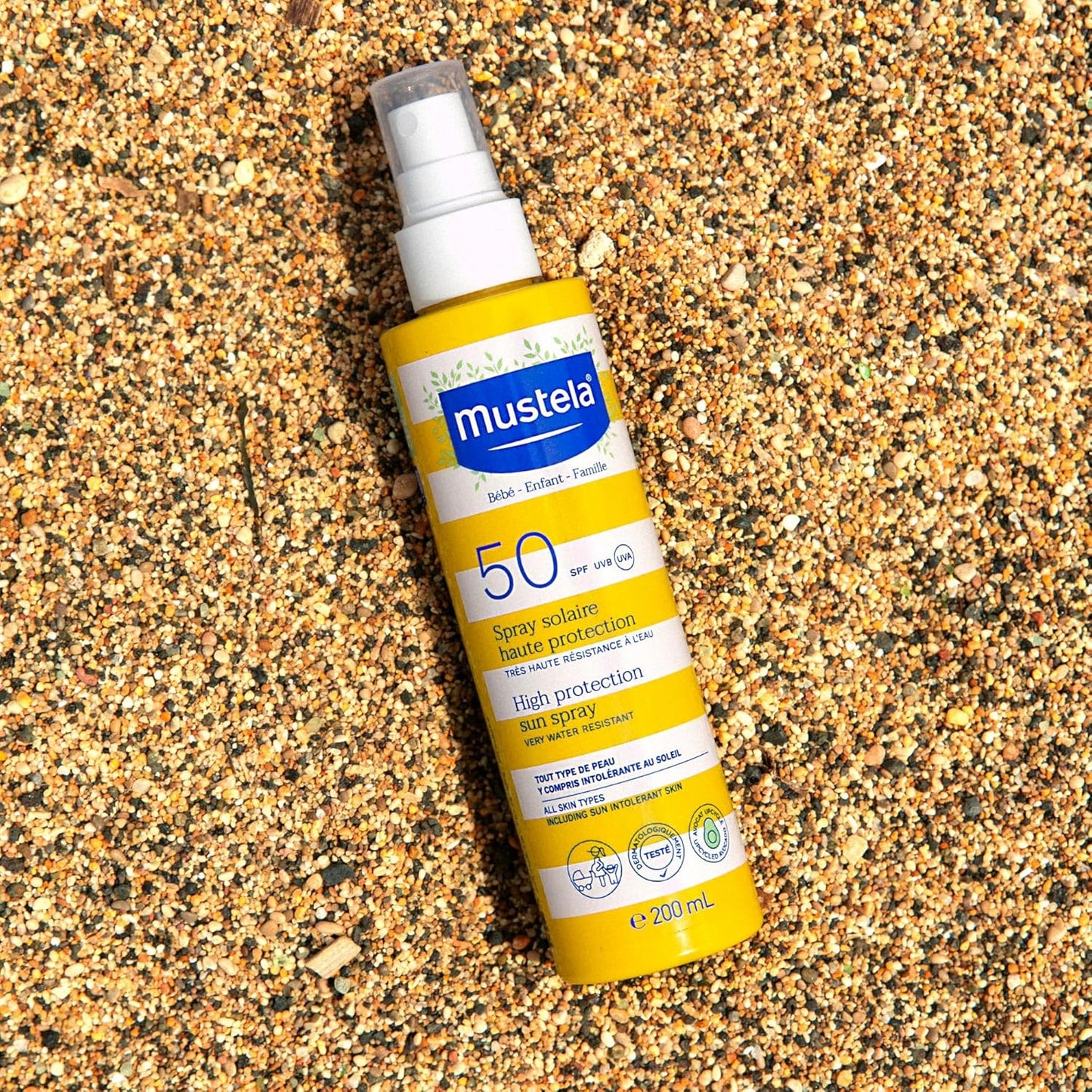 Mustela High Protection Sun Spray SPF50 – Organic Avocado- Baby & Adult Safe- 200ml