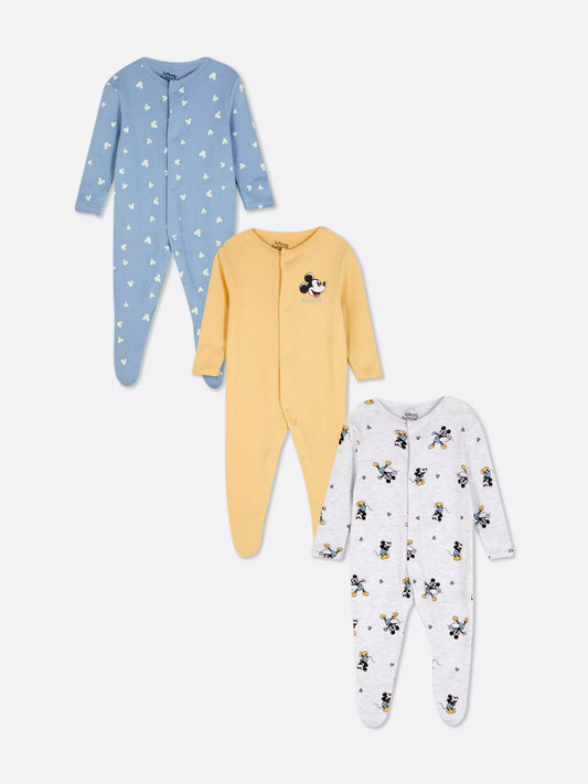 Pack of 3 Mickey Mouse sleepsuits