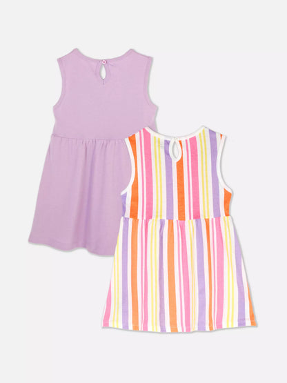 Pack of 2 baby girl jersey cotton dresses