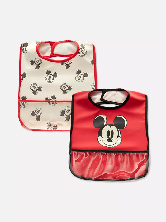 Pack of 2 wipeable bibs with pocket - Mickey Mouse