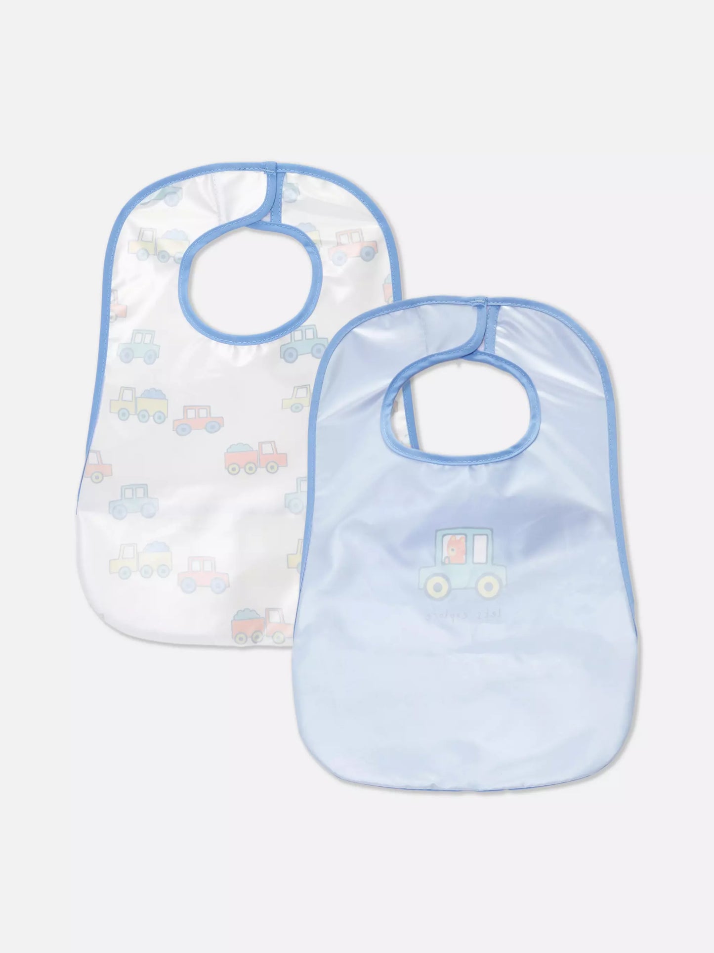 Pack of 2 wipeable bibs with pocket - cars