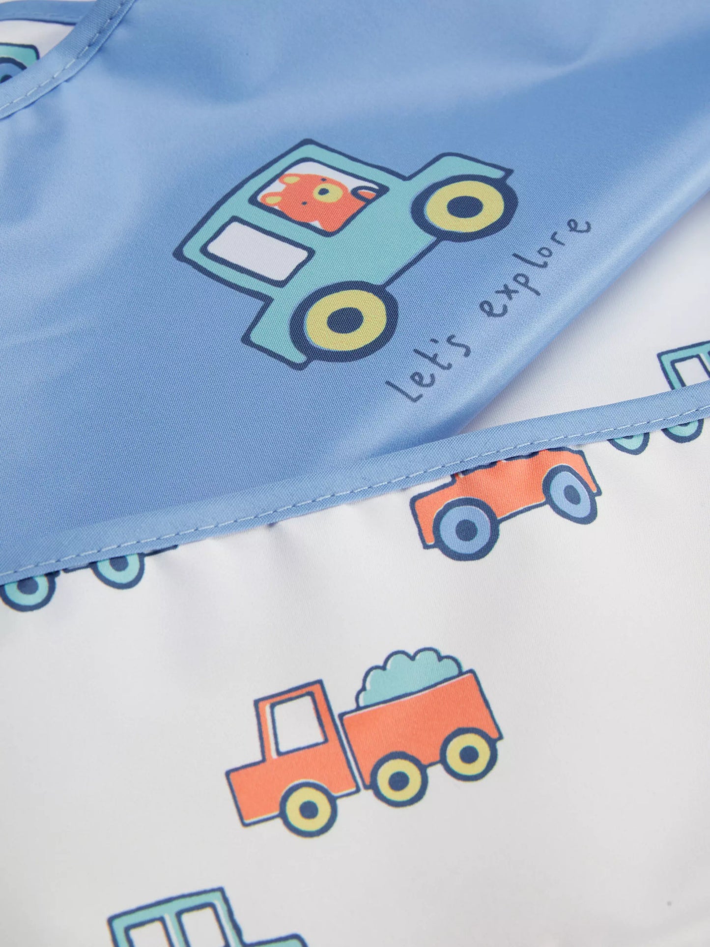Pack of 2 wipeable bibs with pocket - cars