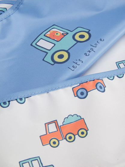 Pack of 2 wipeable bibs with pocket - cars