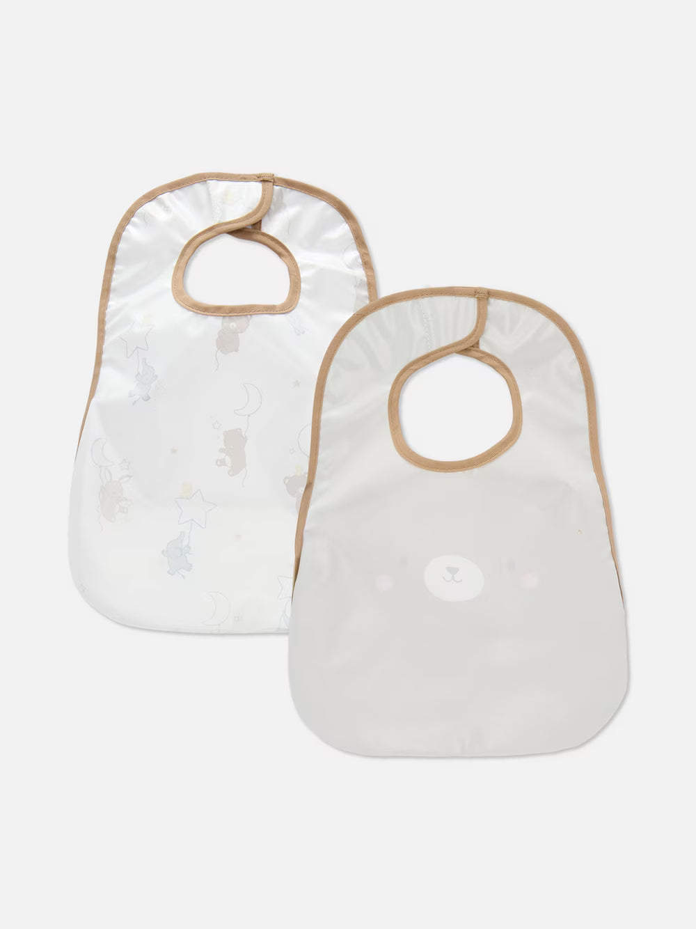 Pack of 2 wipeable bibs with pocket - Bear