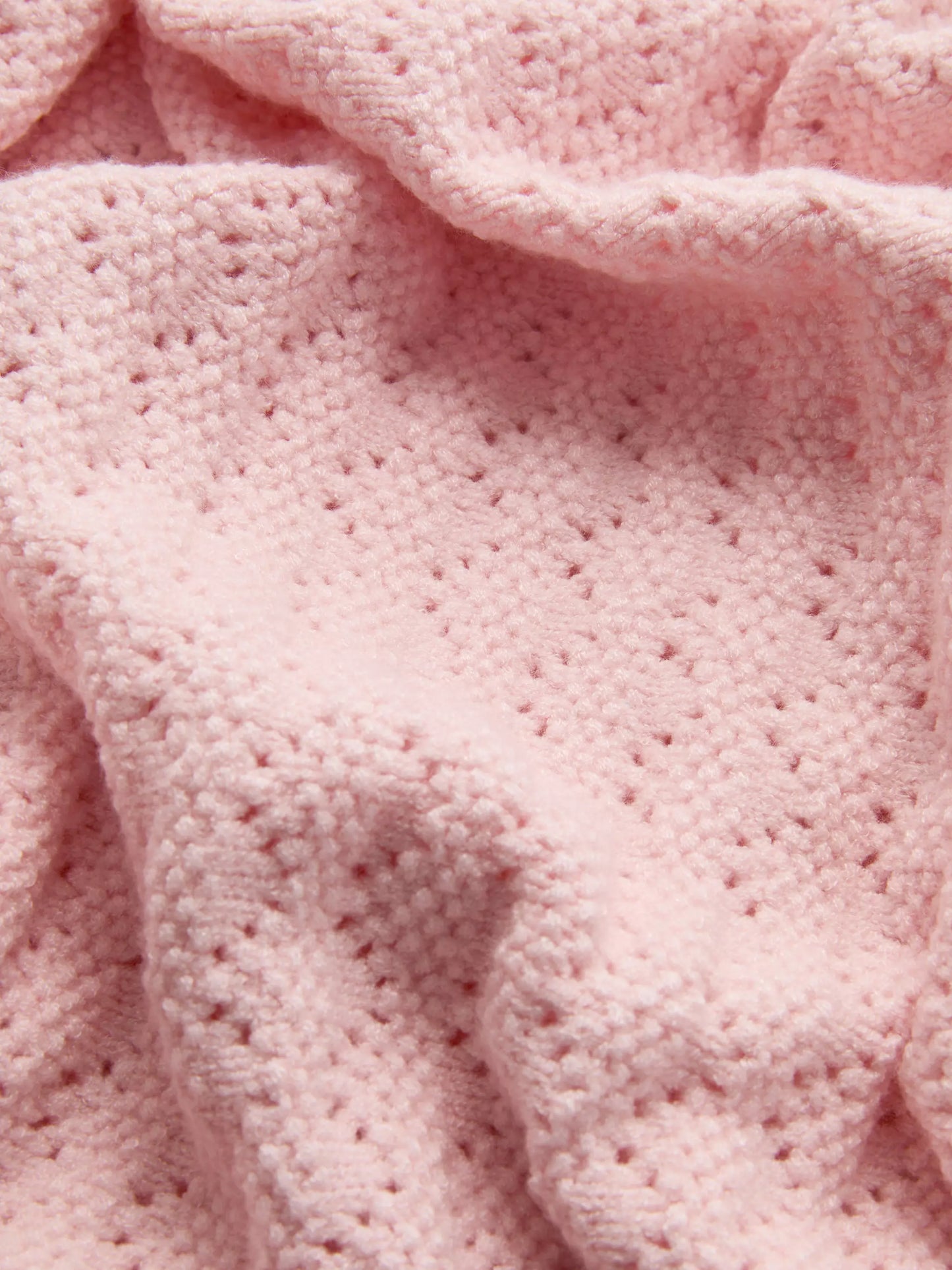 Pointelle knit baby blanket - Pink