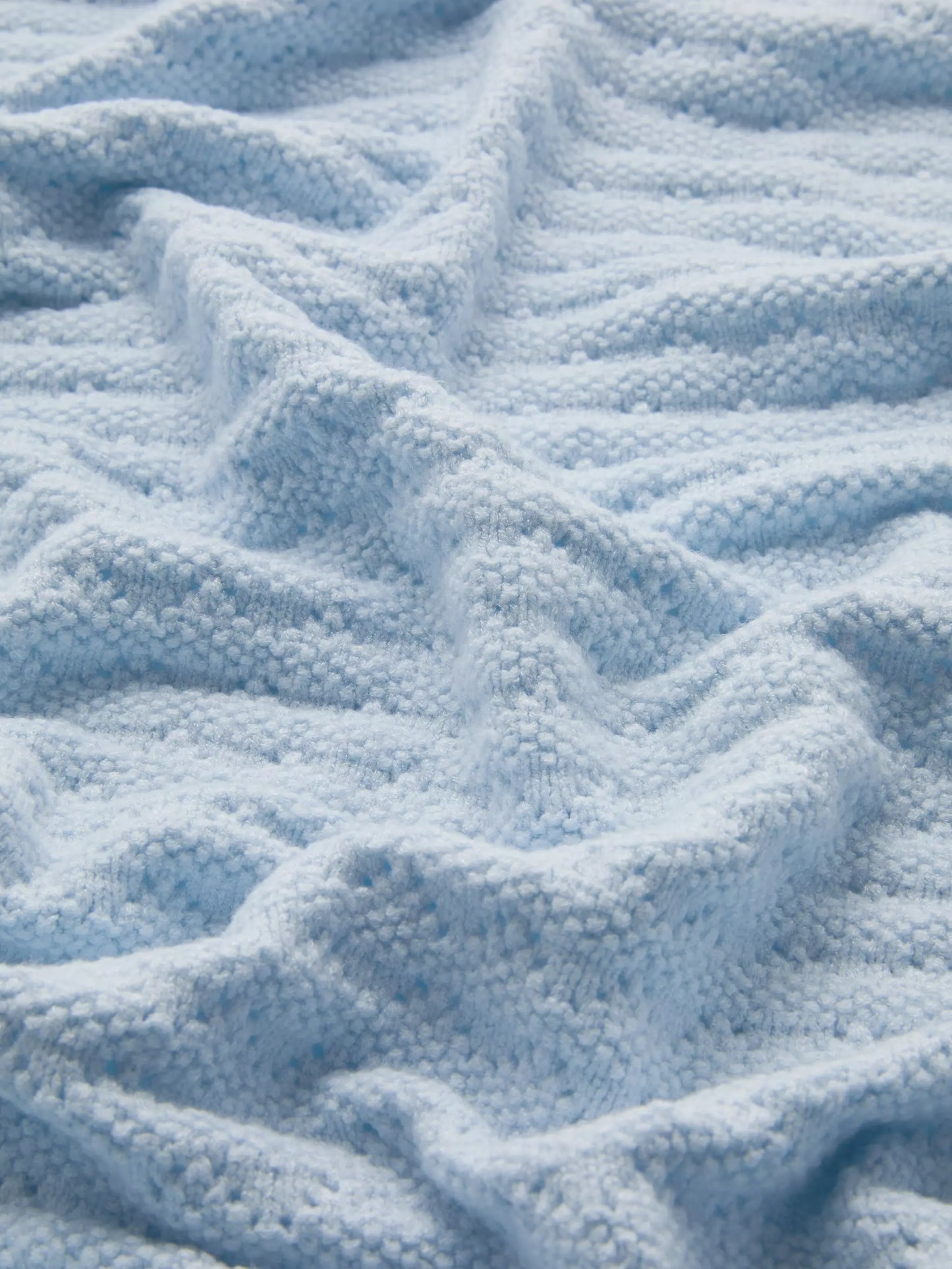 Pointelle knit baby blanket - Blue