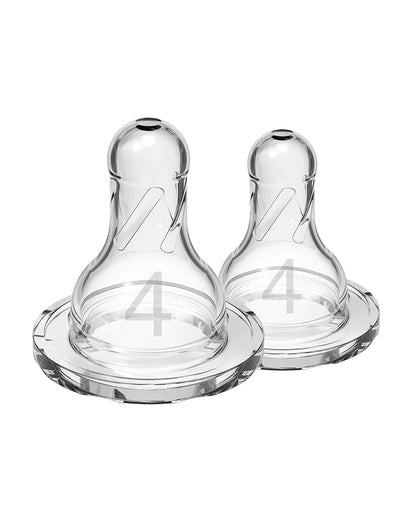 Dr. Brown’s Narrow Neck Options+ Nipple, Level-4 (9m+), 2-Pack