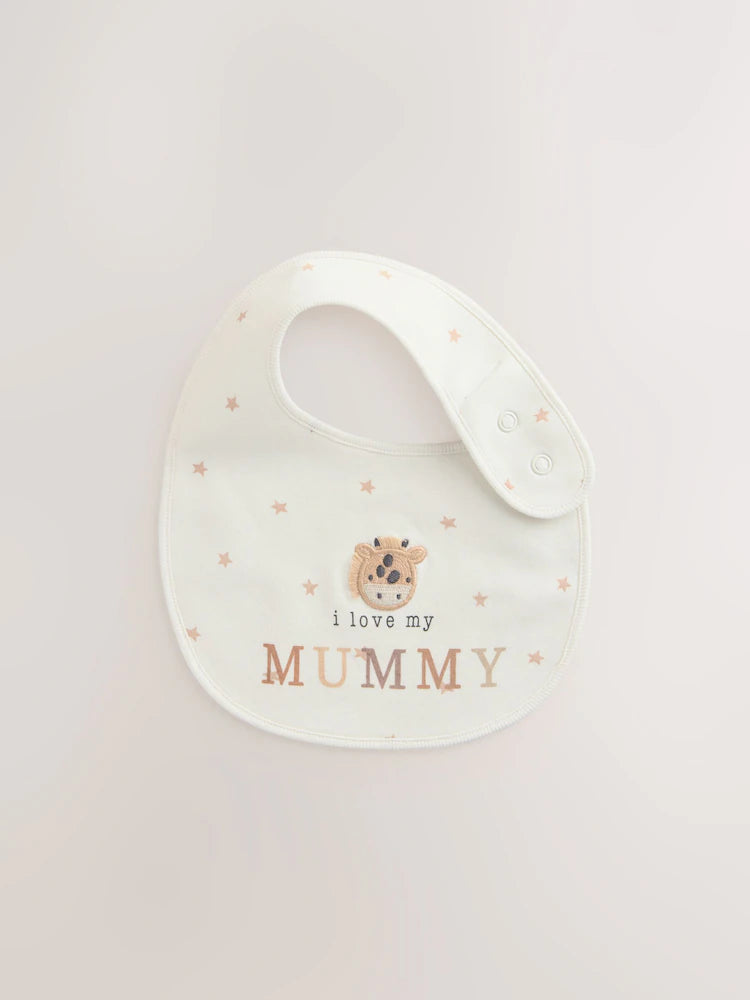 2pk - Neutral I Love My Mummy/Daddy Baby Bibs