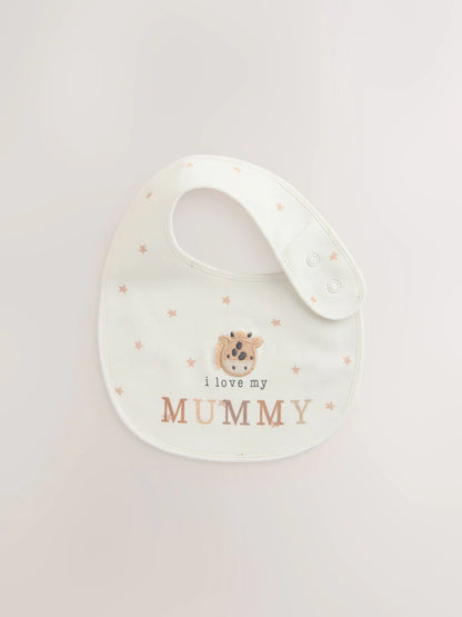 2pk - Neutral I Love My Mummy/Daddy Baby Bibs