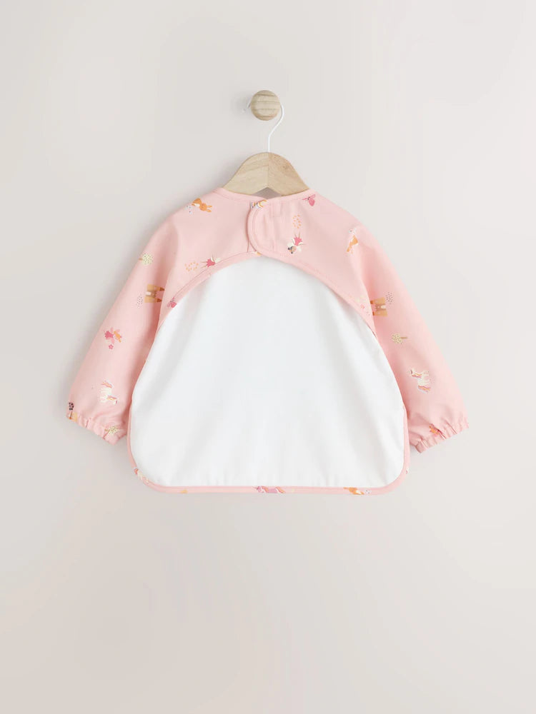 Pink Unicorn Fairies - Weaning And Feeding Sleeved Bib