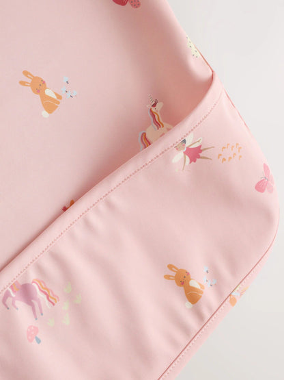 Pink Unicorn Fairies - Weaning And Feeding Sleeved Bib