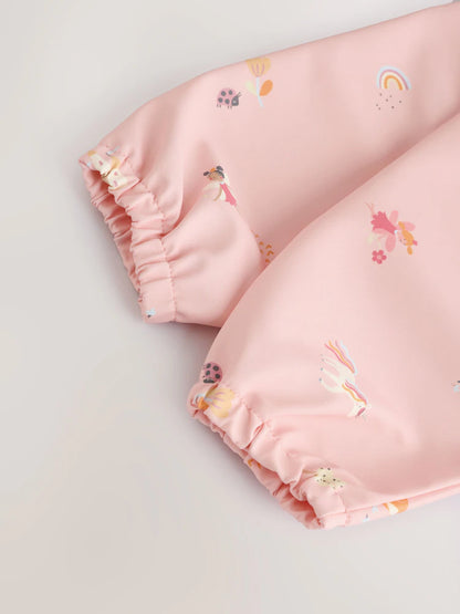 Pink Unicorn Fairies - Weaning And Feeding Sleeved Bib